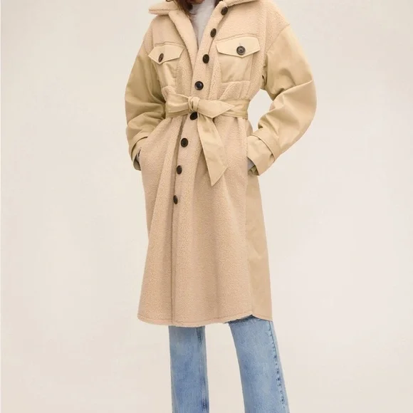 Marissa Webb FRANKIE SHERPA COATED CANVAS TRENCH